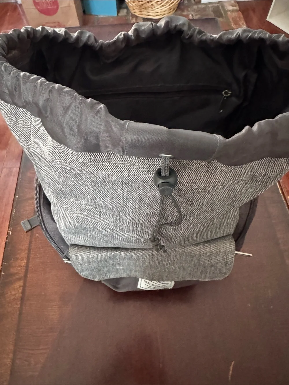 Men's Black Drawstring Backpack - Unbranded
